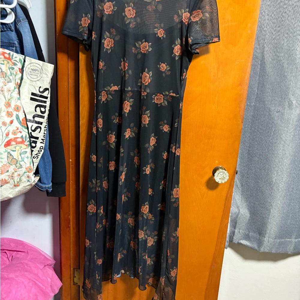 Floral Black Dress